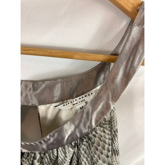 Alexia Admor Snakeskin print chiffon pelplum blouse size medium - Picture 2 of 5